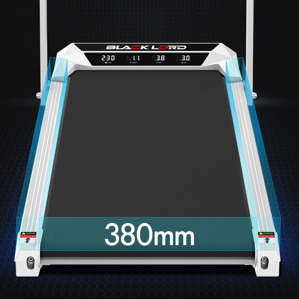 BLACK LORD Treadmill Electric Walking Pad Under Desk Home Incline Foldable White