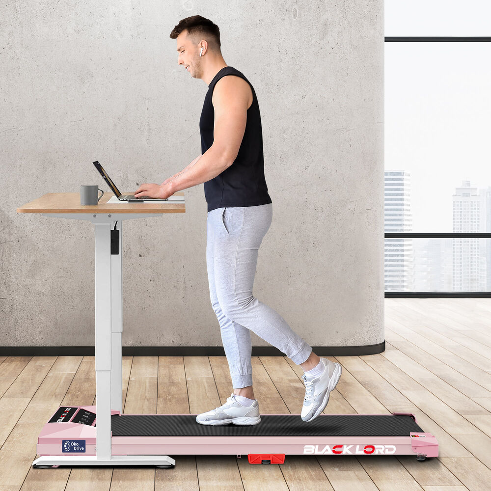 BLACK LORD Treadmill Electric Walking Pad Under Desk Home Fitness Incline Pink