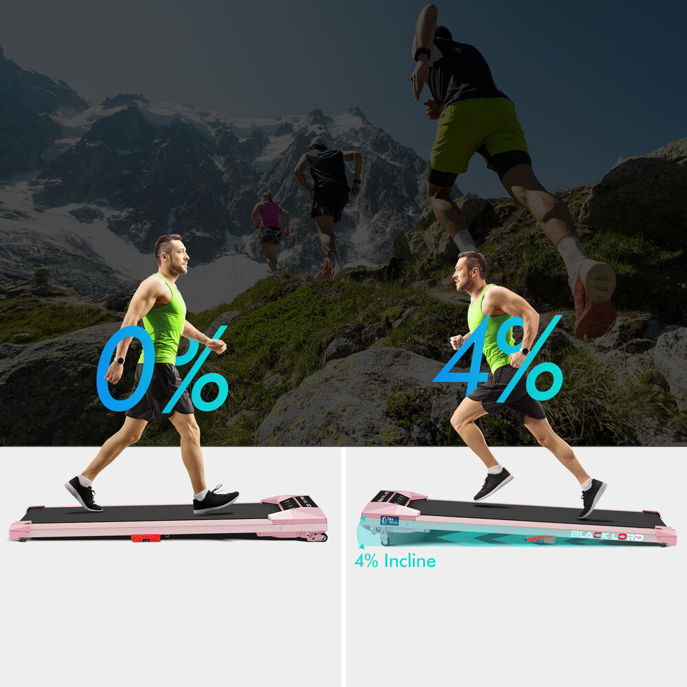 BLACK LORD Treadmill Electric Walking Pad Under Desk Home Fitness Incline Pink