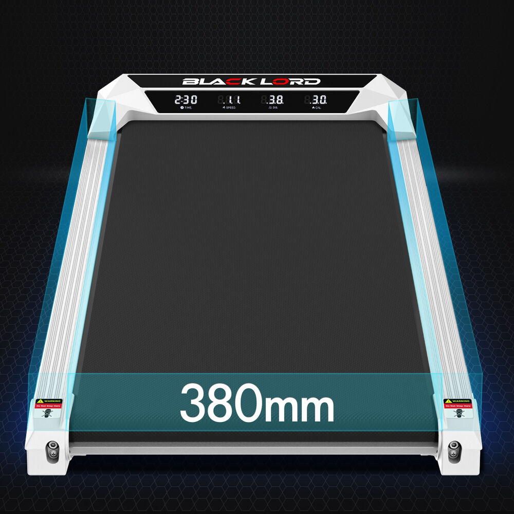 BLACK LORD Treadmill Electric Walking Pad Under Desk Home Fitness Incline White