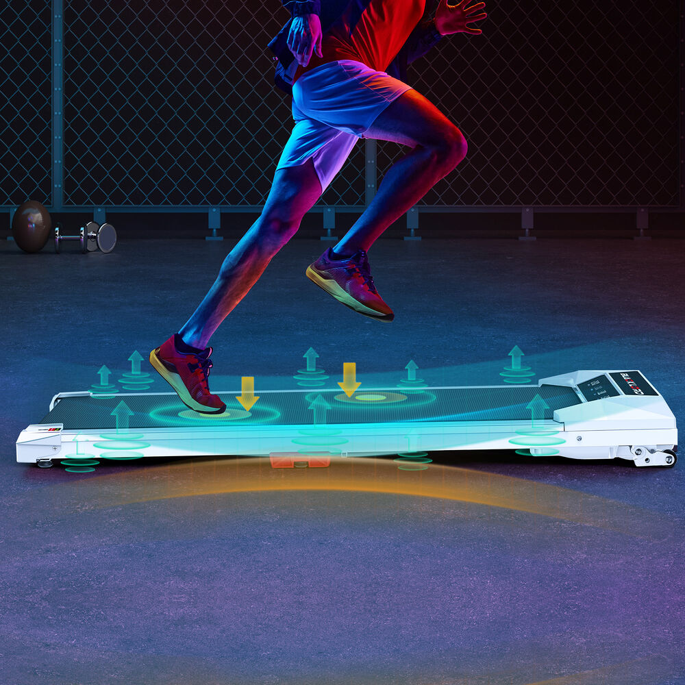 BLACK LORD Treadmill Electric Walking Pad Under Desk Home Fitness Incline White