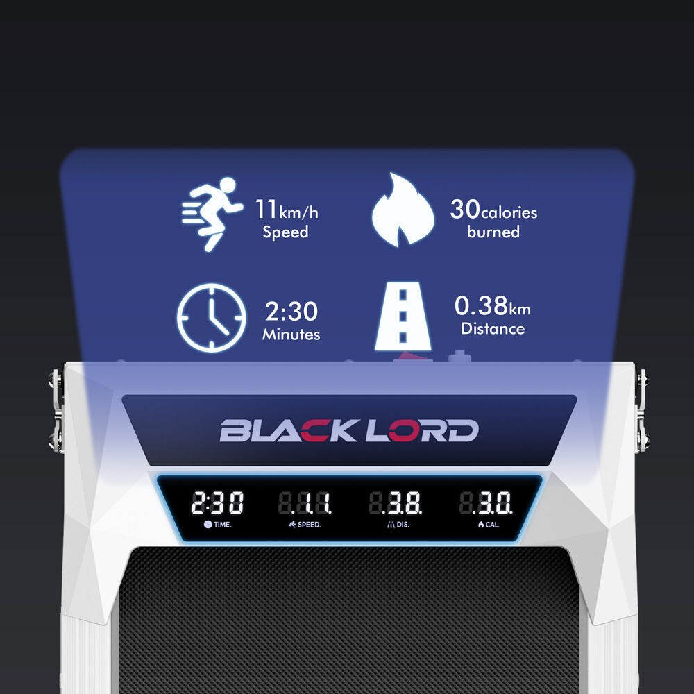 BLACK LORD Treadmill Electric Walking Pad Under Desk Home Fitness Incline White