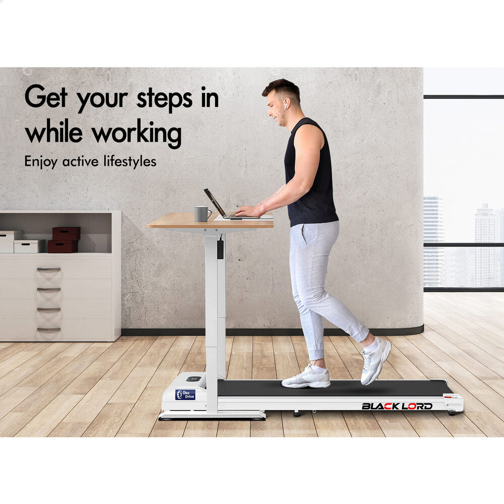 BLACK LORD Treadmill Walking Pad 38cm Belt White