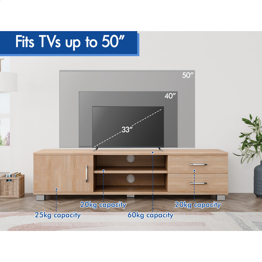 ALFORDSON Entertainment Unit TV Cabinet Stand 120cm Oak