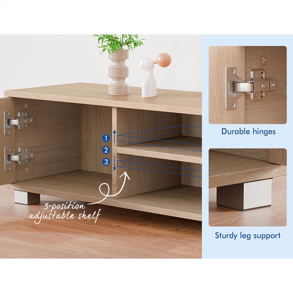 ALFORDSON Entertainment Unit TV Cabinet Stand 120cm Oak