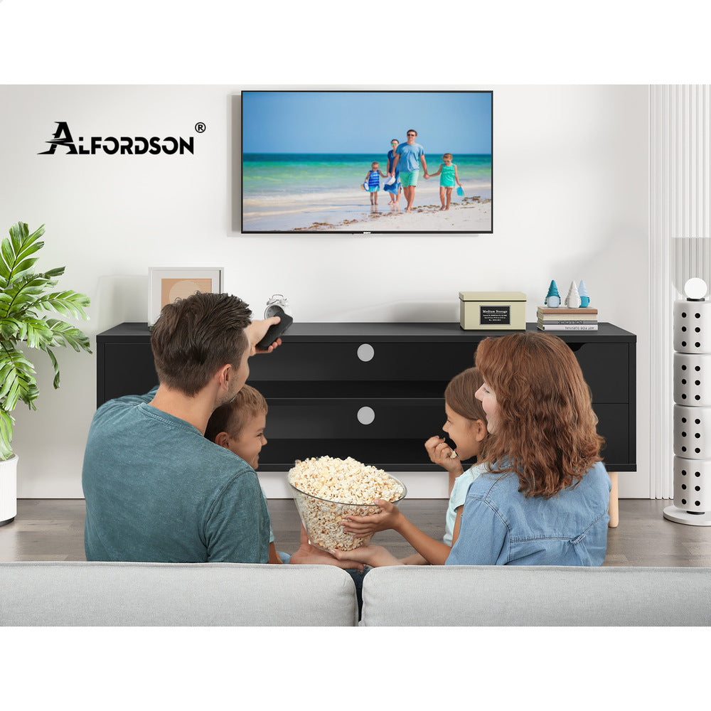 ALFORDSON Entertainment Unit TV Stand Storage 120cm Black