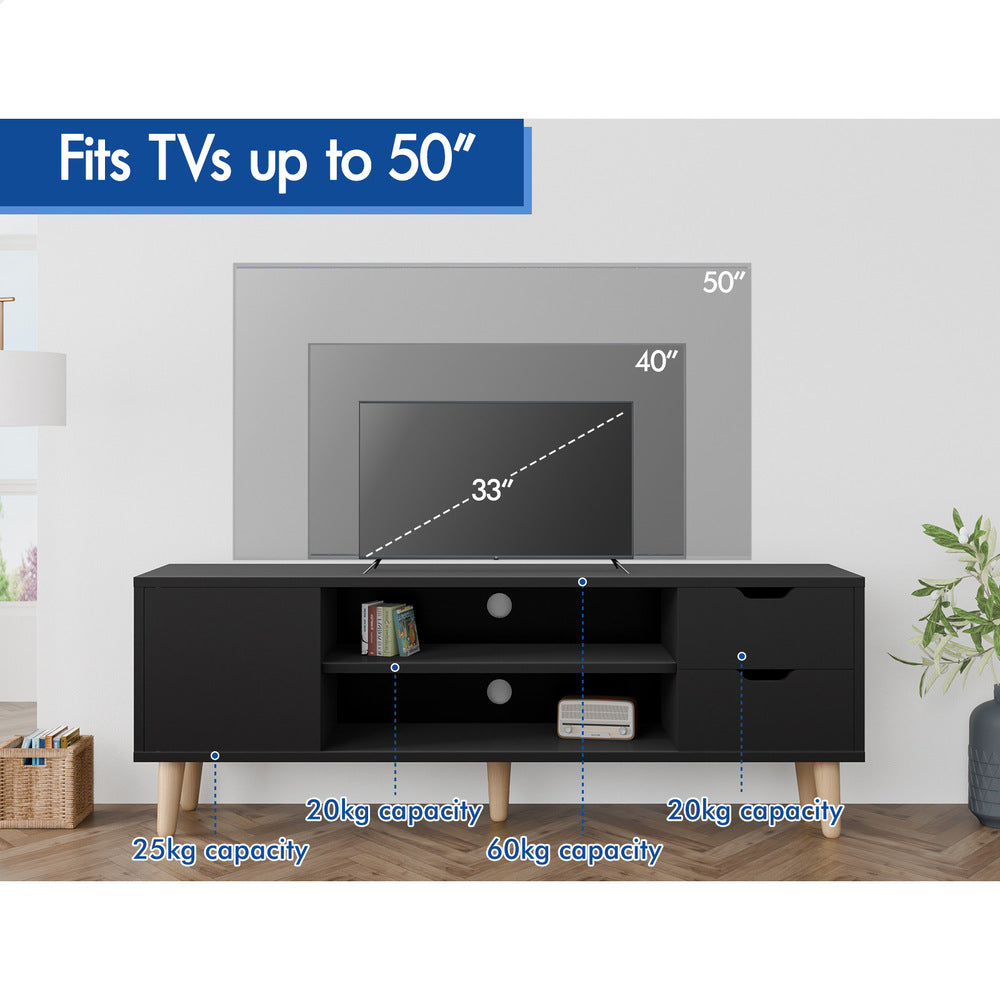 ALFORDSON Entertainment Unit TV Stand Storage 120cm Black