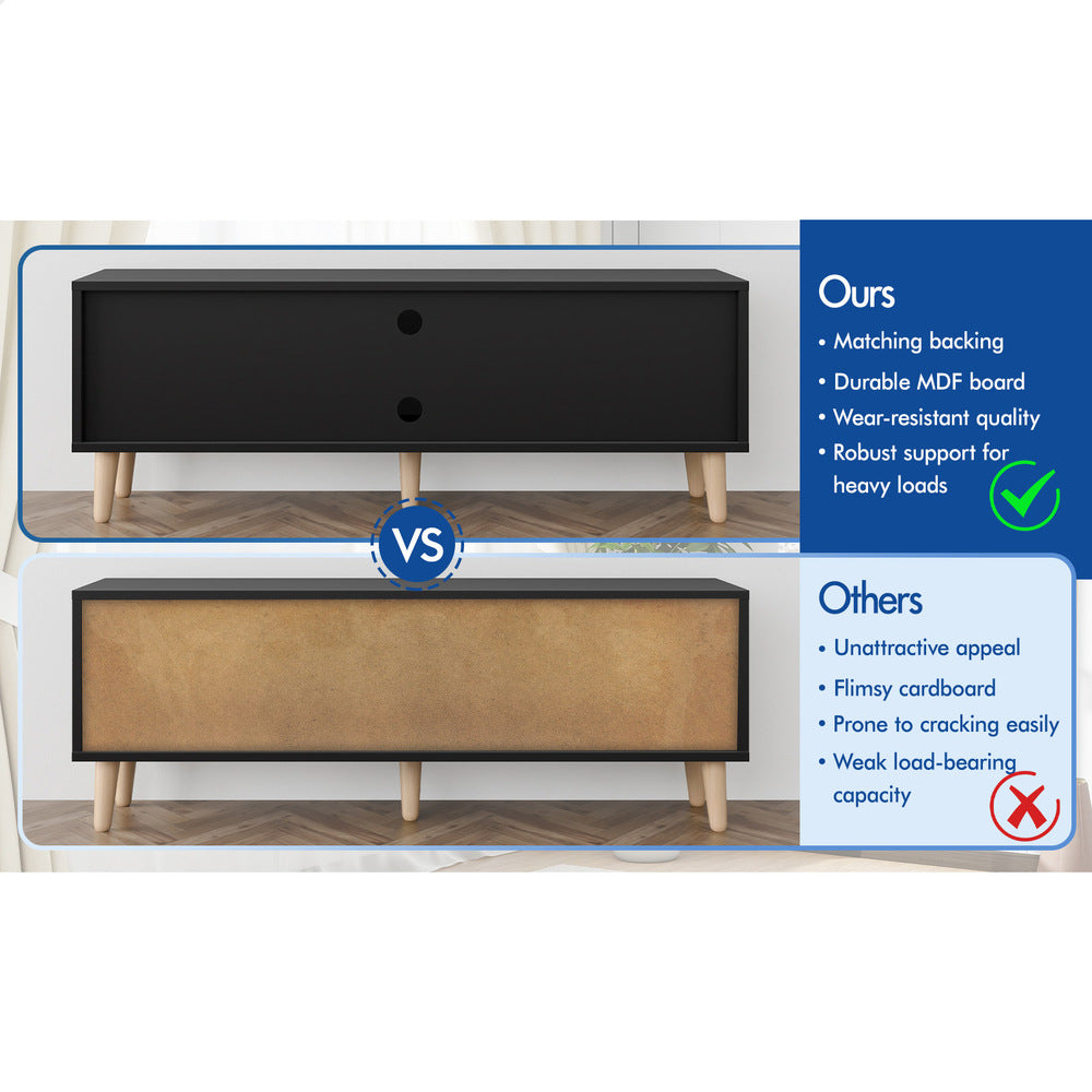 ALFORDSON Entertainment Unit TV Stand Storage 120cm Black