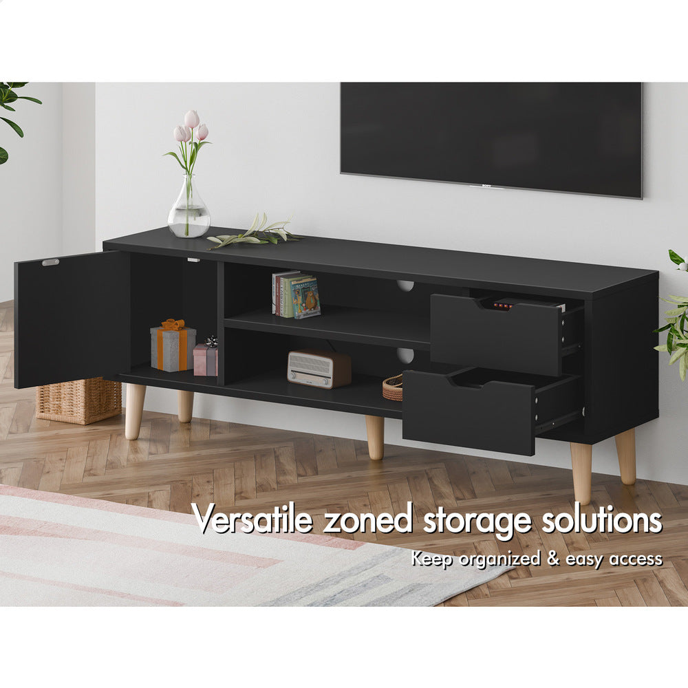 ALFORDSON Entertainment Unit TV Stand Storage 120cm Black