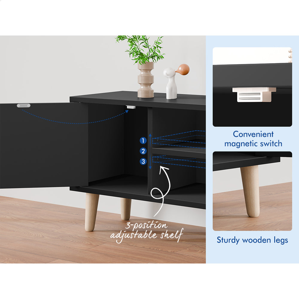 ALFORDSON Entertainment Unit TV Stand Storage 120cm Black