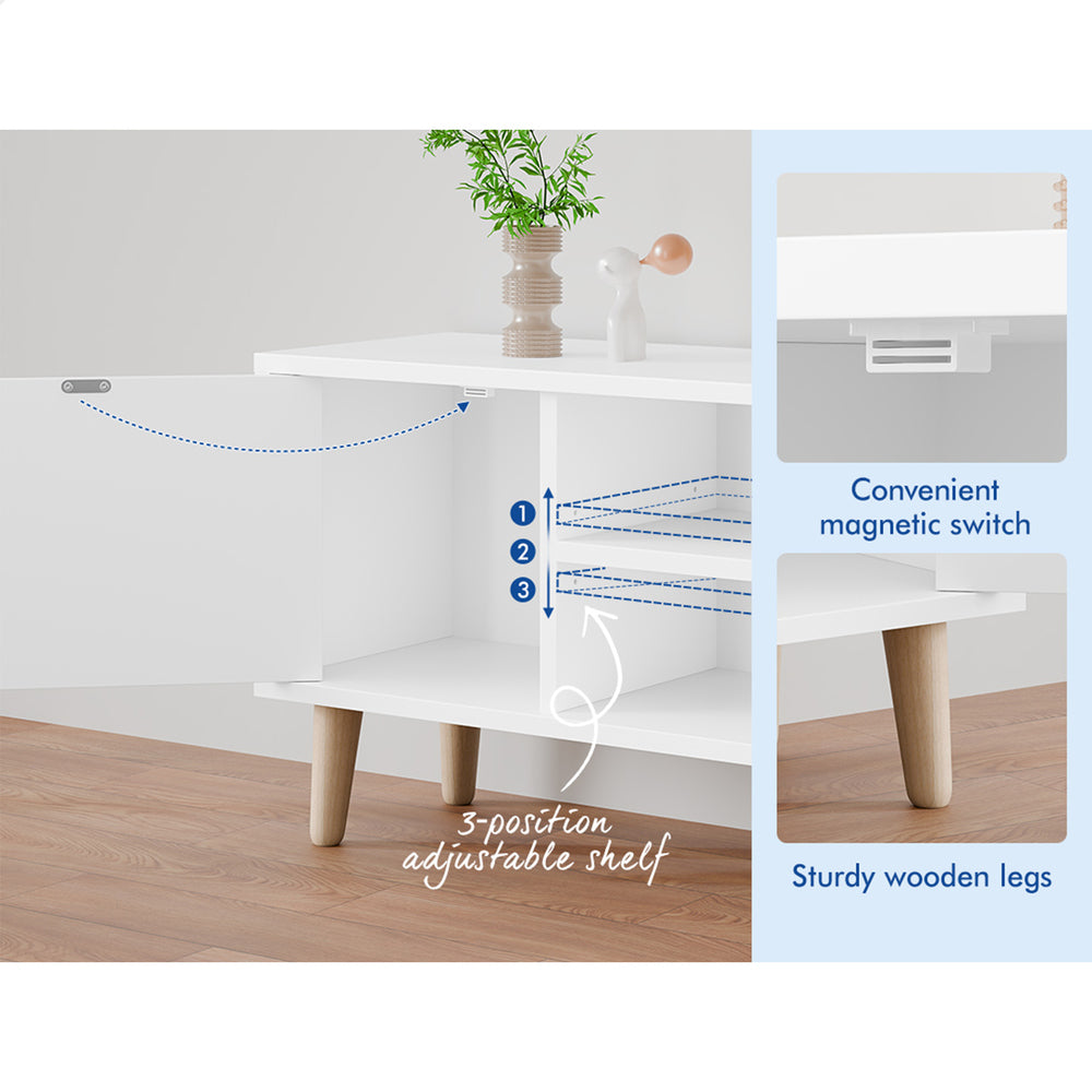 ALFORDSON Entertainment Unit TV Stand Storage 120cm White