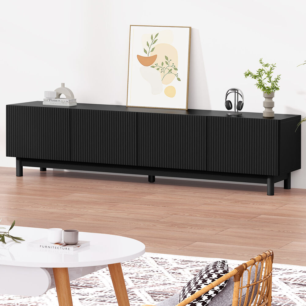 ALFORDSON Entertainment Unit TV Cabinet Stand 180cm Black