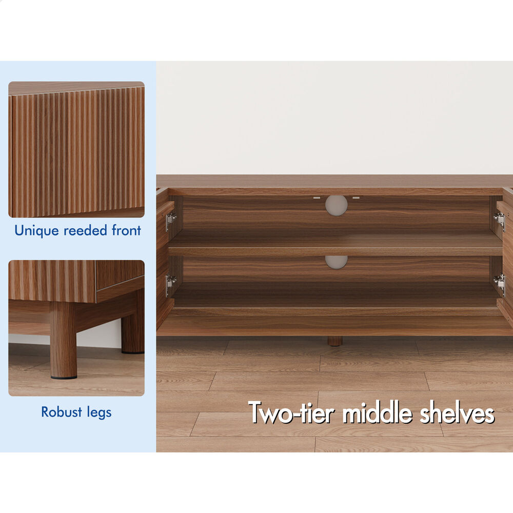 ALFORDSON TV Cabinet Entertainment Unit Stand 180cm Storage Shelves Walnut