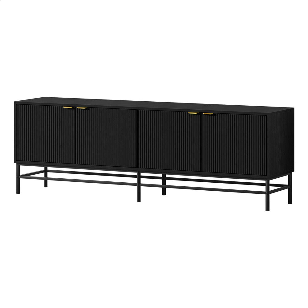 ALFORDSON Entertainment Unit 180cm TV Cabinet Stand Storage Doors Shelf Black