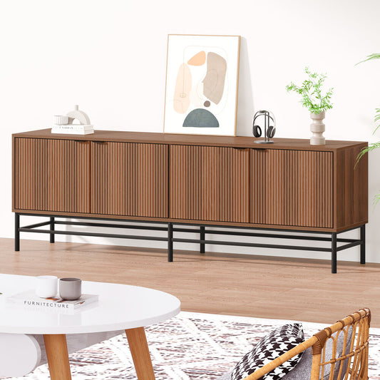 ALFORDSON TV Cabinet Stand Entertainment Unit 180cm Storage Walnut Doors Shelves