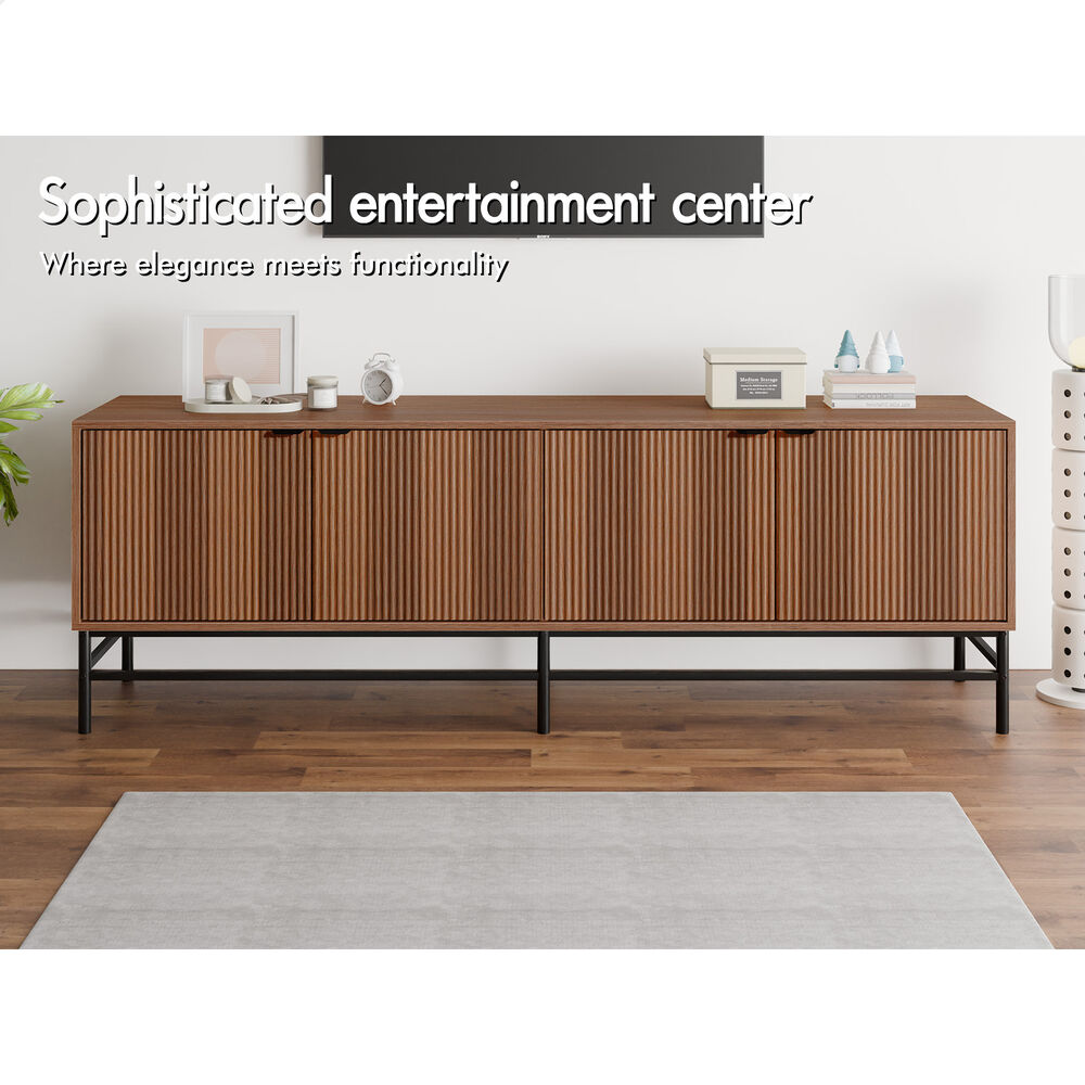 ALFORDSON TV Cabinet Stand Entertainment Unit 180cm Storage Walnut Doors Shelves