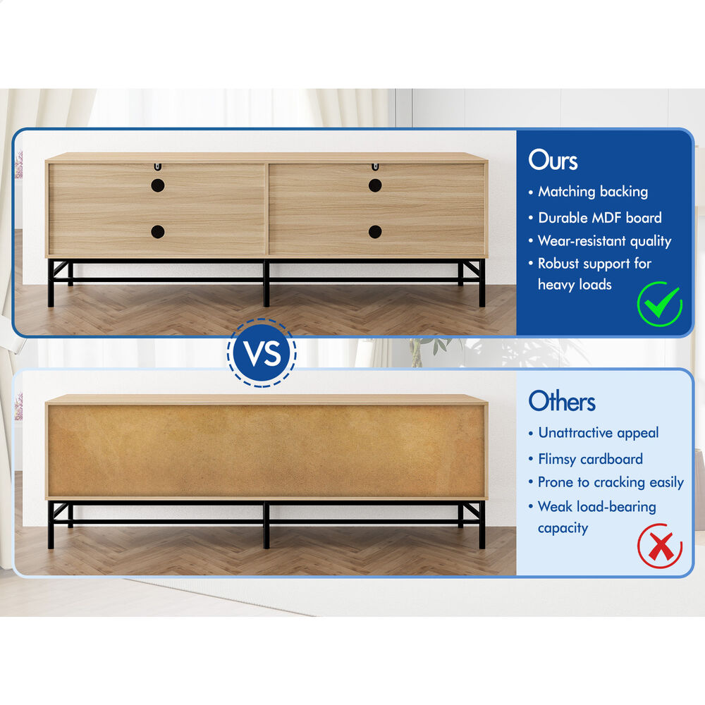 ALFORDSON Entertainment Unit TV Cabinet Stand 180cm Storage Doors 4 Tiers Shelf