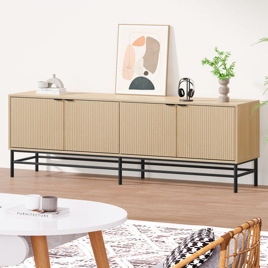 ALFORDSON Entertainment Unit TV Cabinet Stand 180cm Storage Doors 4 Tiers Shelf