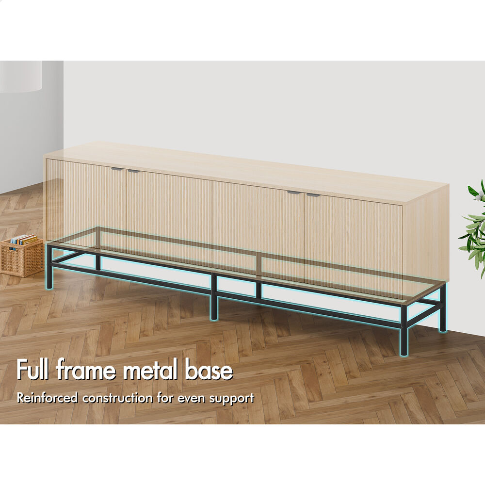 ALFORDSON Entertainment Unit TV Cabinet Stand 180cm Storage Doors 4 Tiers Shelf