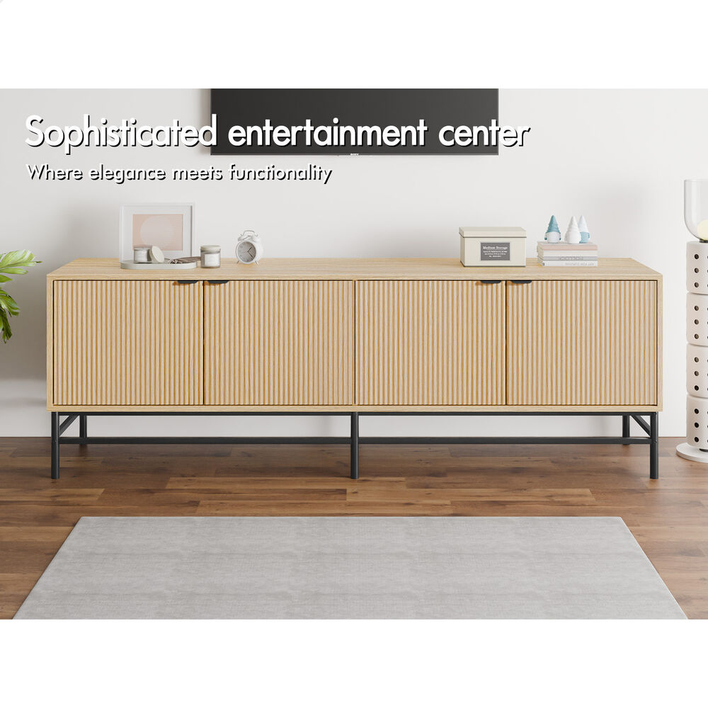 ALFORDSON Entertainment Unit TV Cabinet Stand 180cm Storage Doors 4 Tiers Shelf