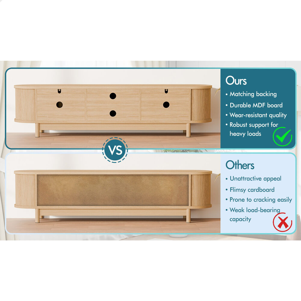 ALFORDSON TV Cabinet Entertainment Unit Stand 160cm Storage Shelf Wood