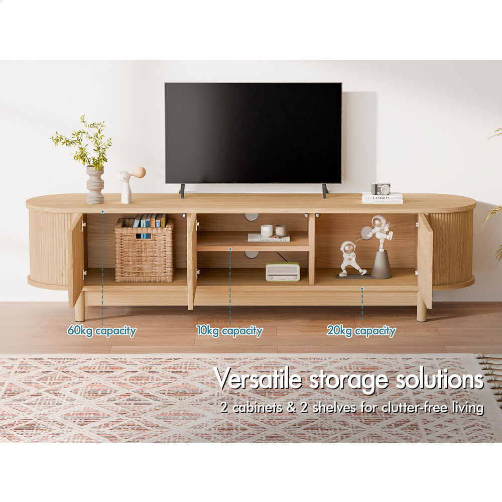 ALFORDSON TV Cabinet Entertainment Unit Stand 160cm Storage Shelf Wood
