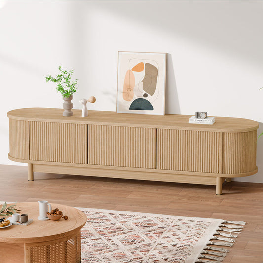 ALFORDSON TV Cabinet Entertainment Unit Stand 160cm Storage Shelf Wood