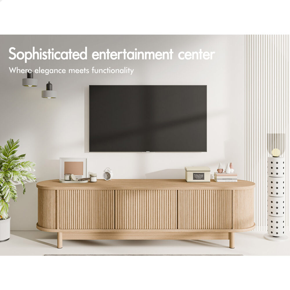 ALFORDSON TV Cabinet Entertainment Unit Stand 160cm Storage Shelf Wood