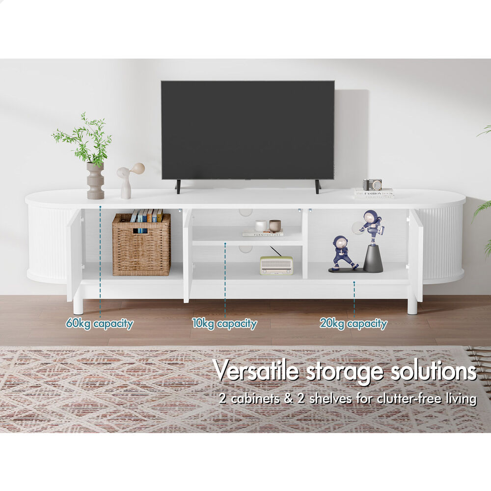 ALFORDSON TV Cabinet Entertainment Unit Stand 160cm Storage Shelf White