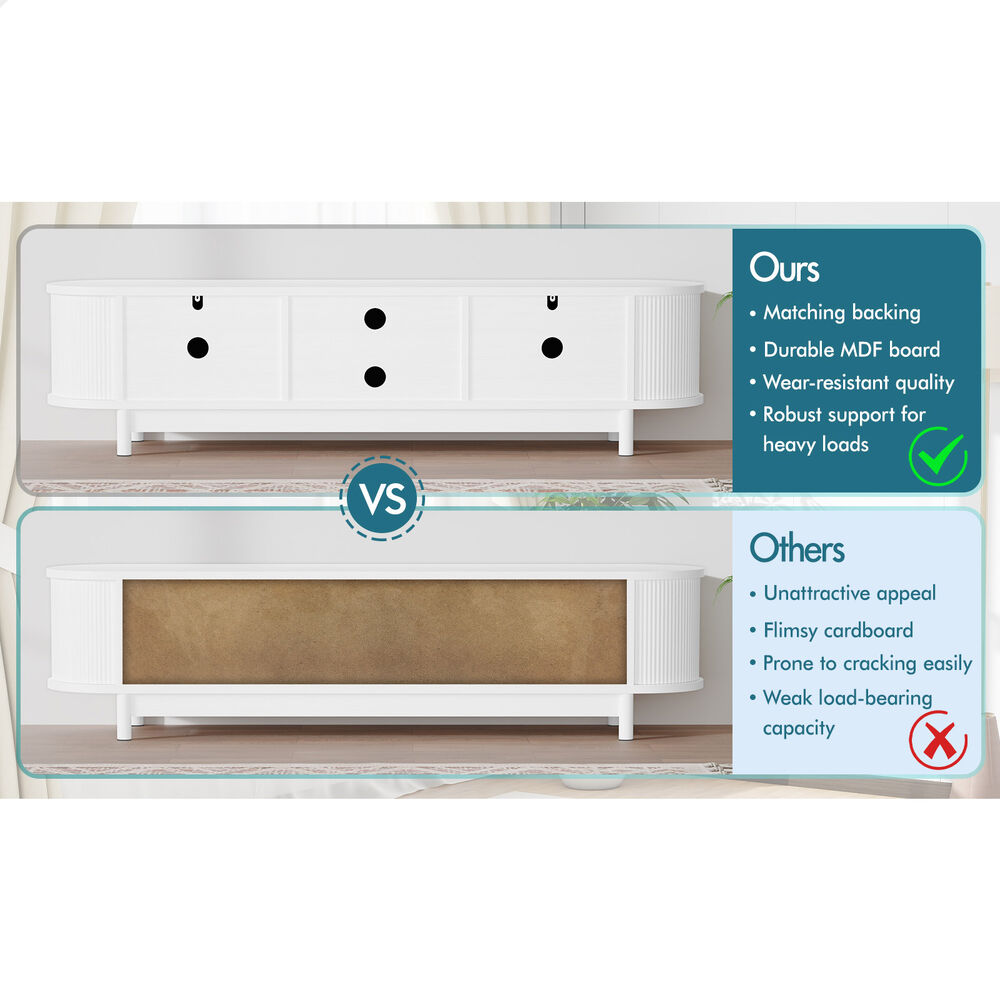 ALFORDSON TV Cabinet Entertainment Unit Stand 160cm Storage Shelf White