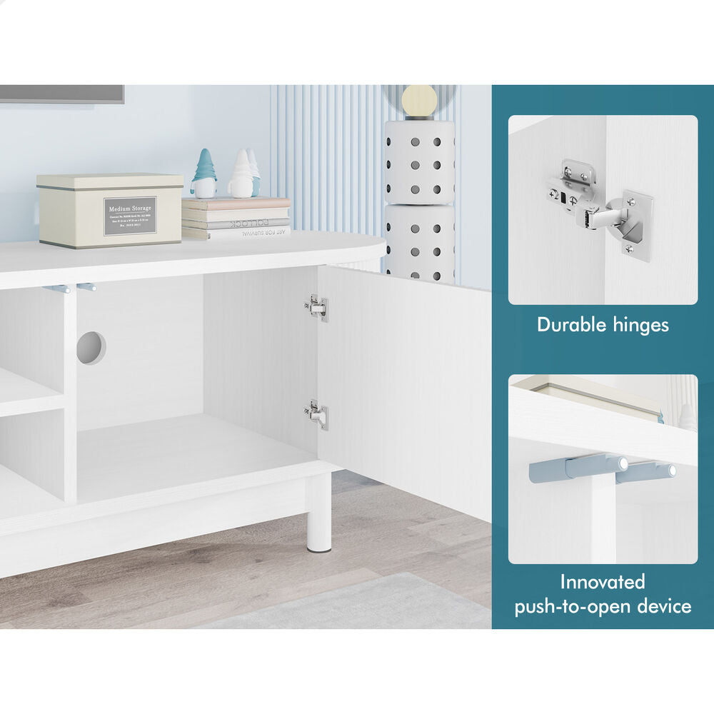 ALFORDSON TV Cabinet Entertainment Unit Stand 160cm Storage Shelf White