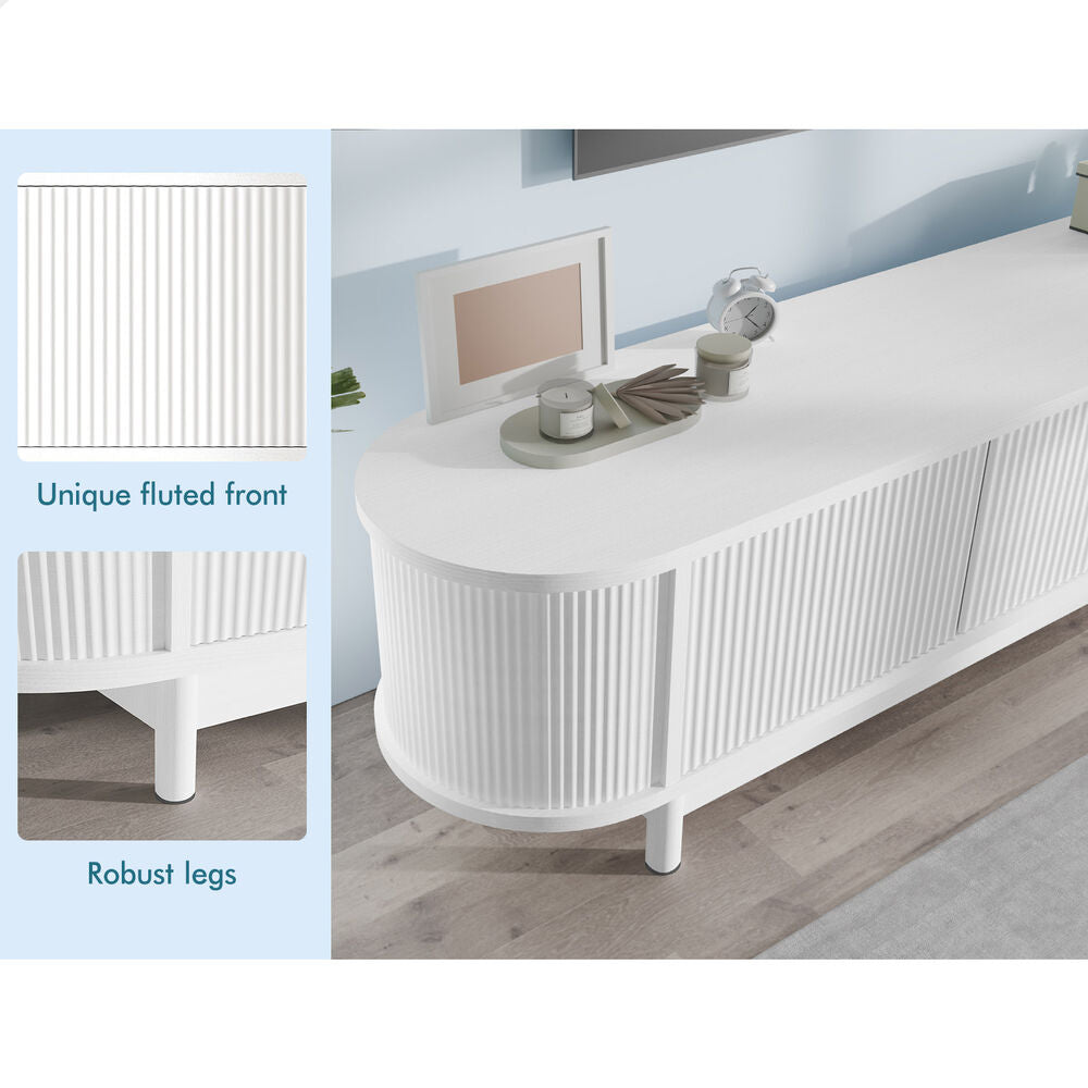 ALFORDSON TV Cabinet Entertainment Unit Stand 160cm Storage Shelf White