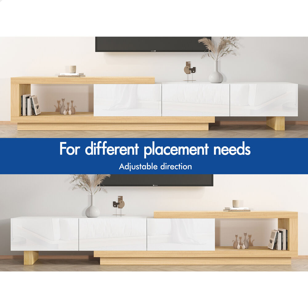 ALFORDSON Extendable TV Cabinet Entertainment Unit 190-280cm Stand Storage Wood