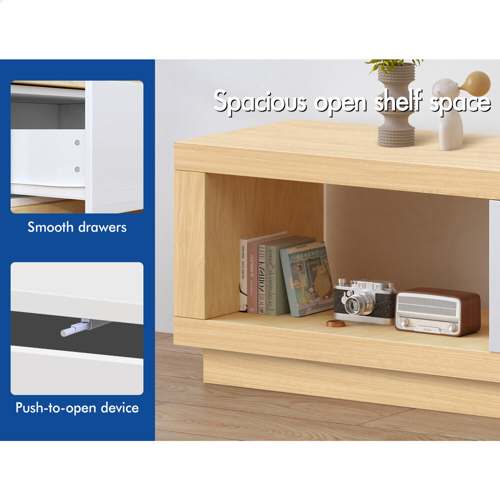 ALFORDSON Extendable TV Cabinet Entertainment Unit 190-280cm Stand Storage Wood