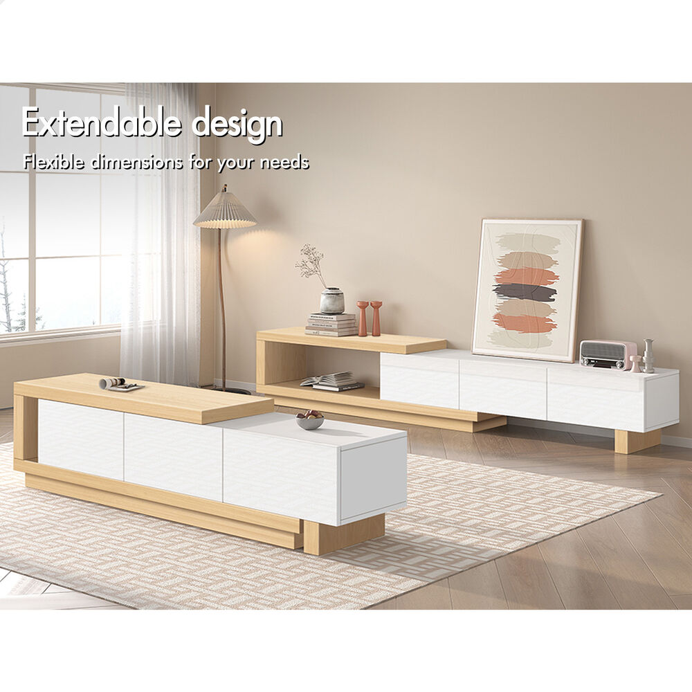 ALFORDSON Extendable TV Cabinet Entertainment Unit 190-280cm Stand Storage Wood