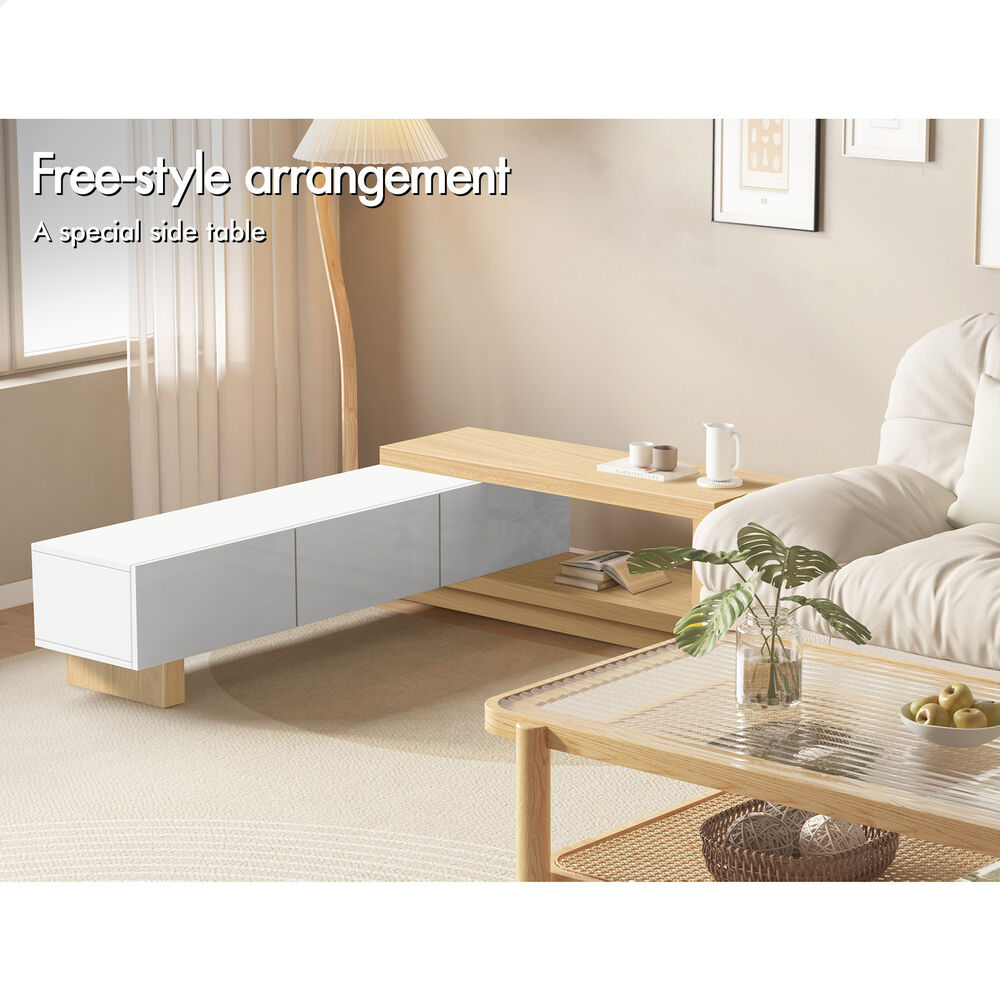 ALFORDSON Extendable TV Cabinet Entertainment Unit 190-280cm Stand Storage Wood