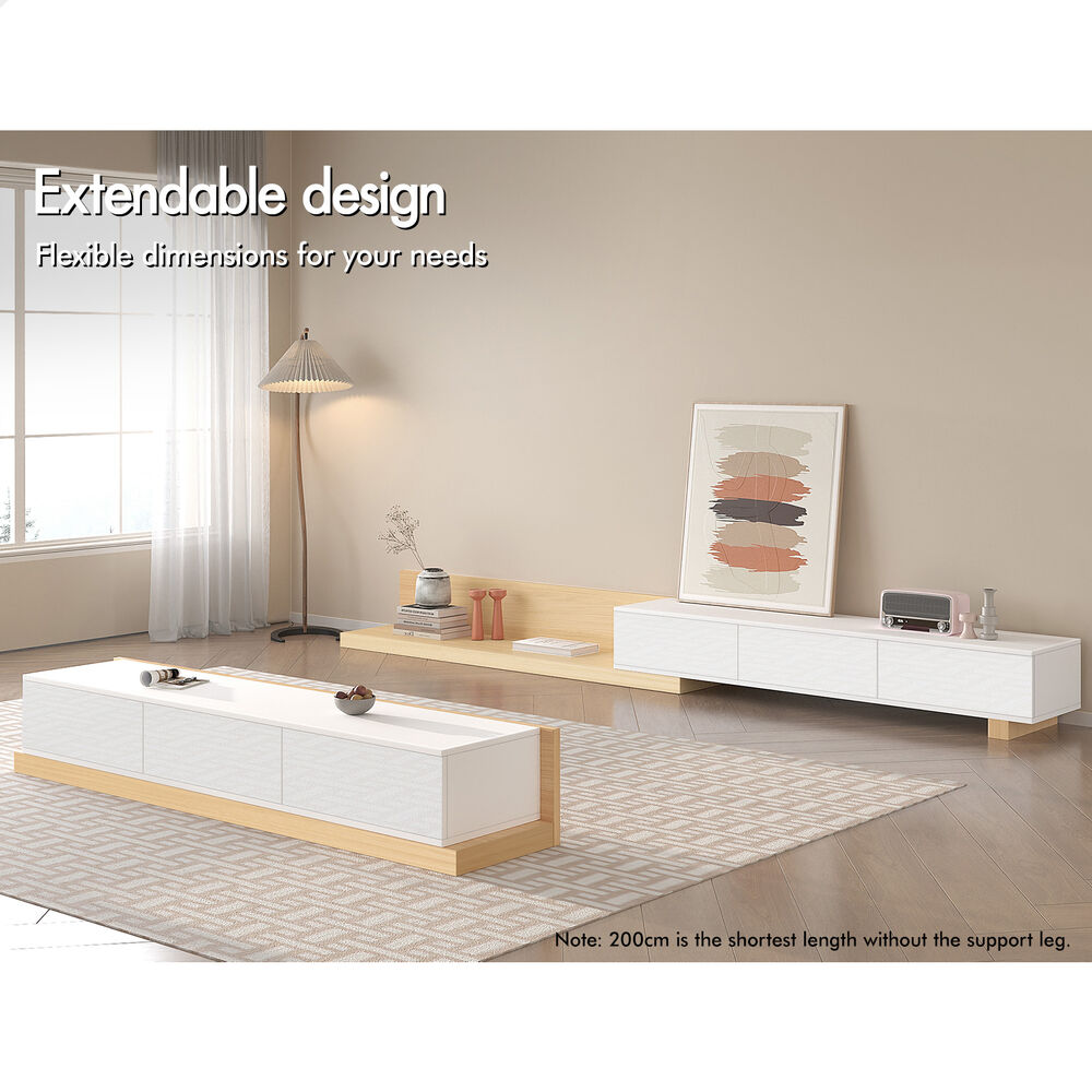 ALFORDSON 200-380cm TV Cabinet Entertainment Unit Extendable Stand Storage Shelf
