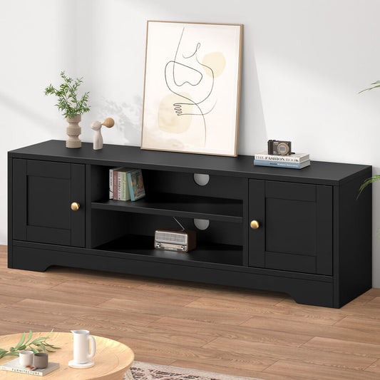 ALFORDSON TV Cabinet Entertainment Unit Stand Hamptons 120cm Storage Black