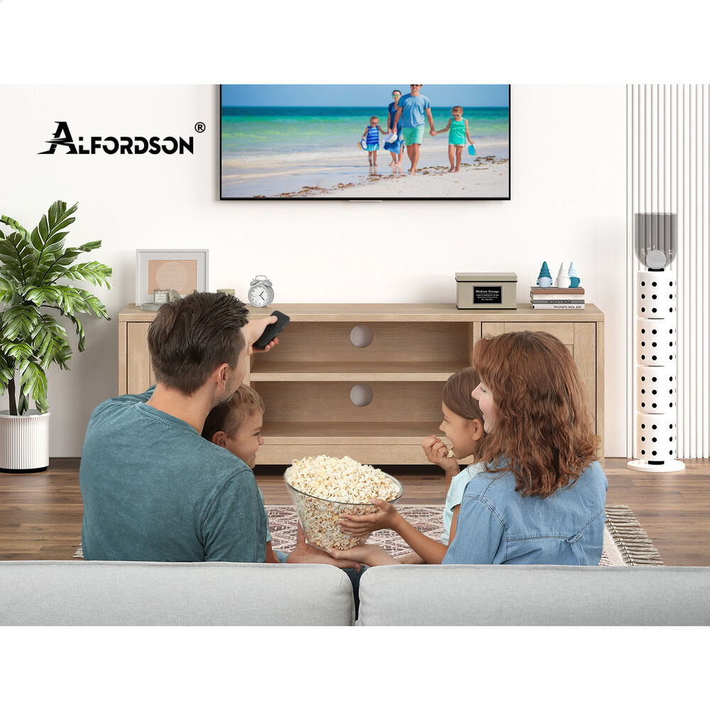 ALFORDSON TV Cabinet Entertainment Unit Stand 120cm Hamptons Storage Wood
