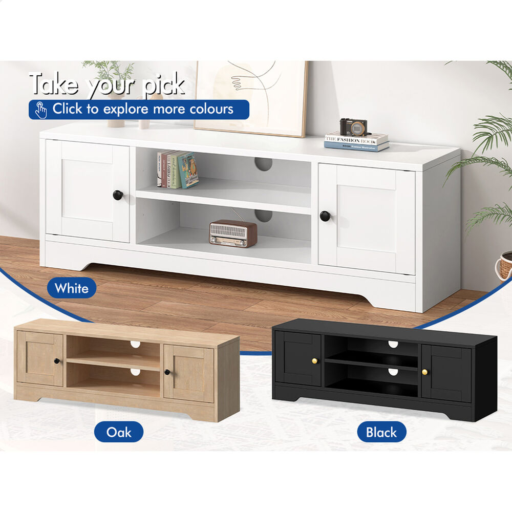 ALFORDSON TV Cabinet Entertainment Unit Stand 120cm Hamptons Storage Wood