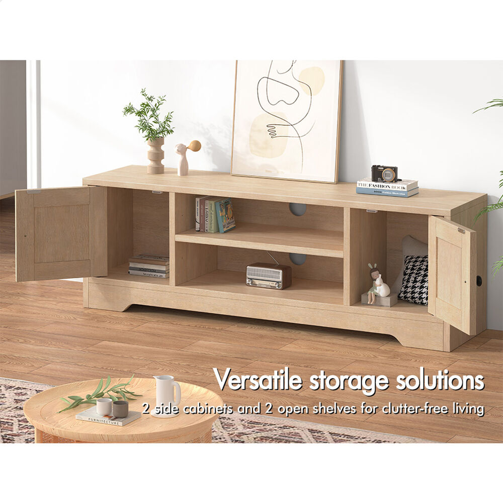 ALFORDSON TV Cabinet Entertainment Unit Stand 120cm Hamptons Storage Wood