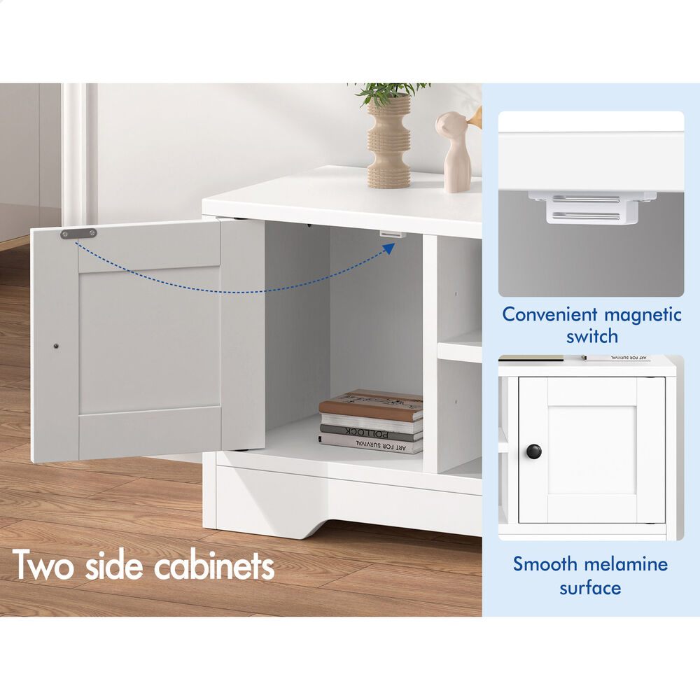 ALFORDSON Entertainment Unit TV Cabinet Stand Hamptons Storage 120cm White