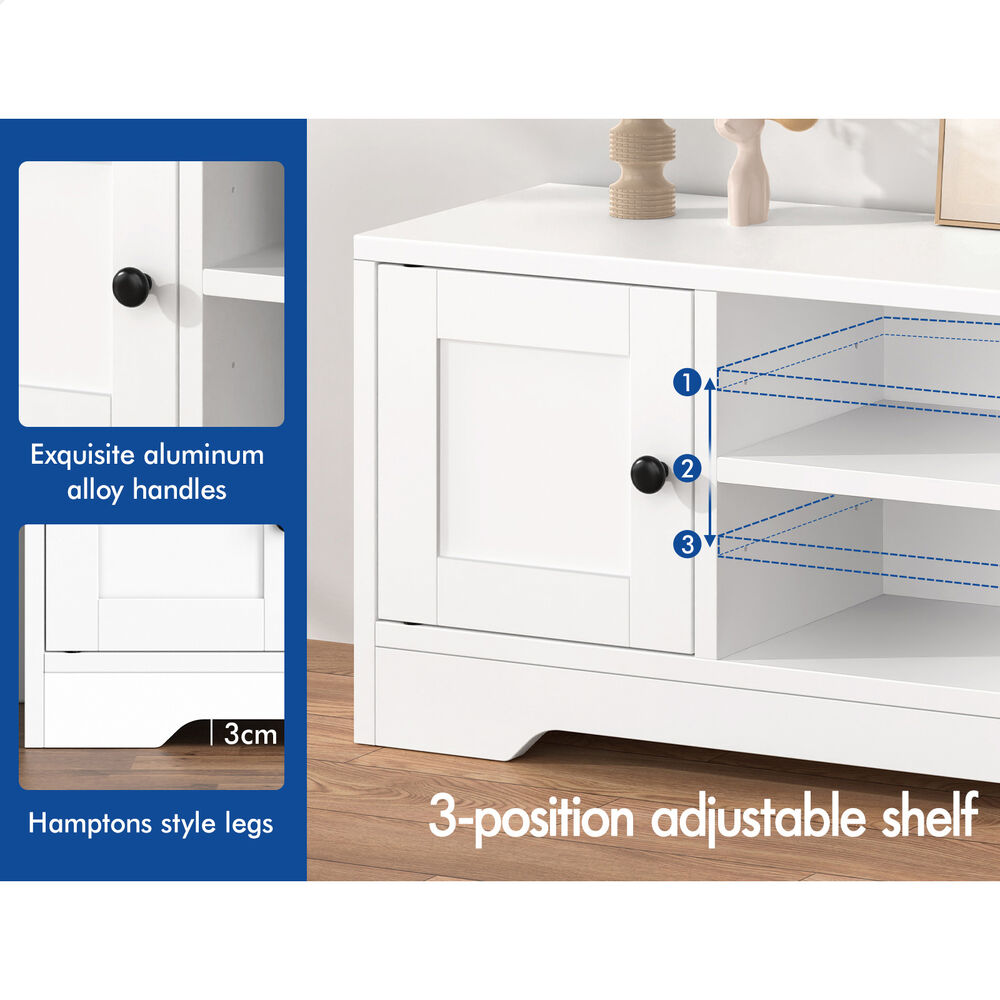 ALFORDSON Entertainment Unit TV Cabinet Stand Hamptons Storage 120cm White