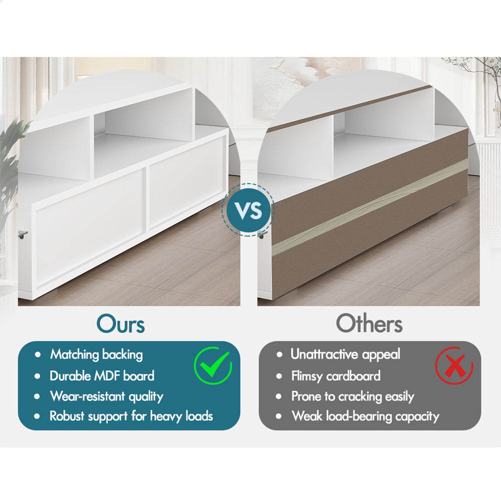 ALFORDSON Entertainment Unit TV Stand LED Light 180cm White