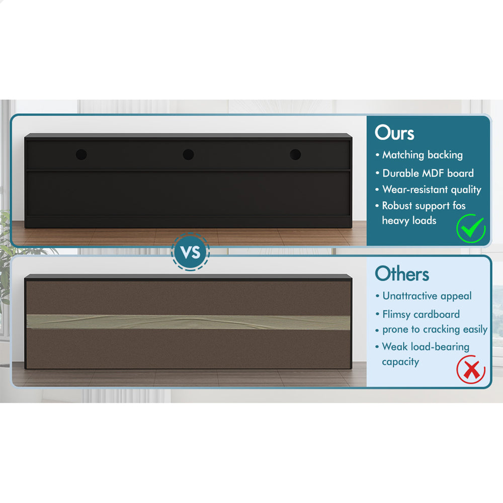 ALFORDSON Entertainment Unit TV Cabinet Stand LED RGB Gloss 180cm Black