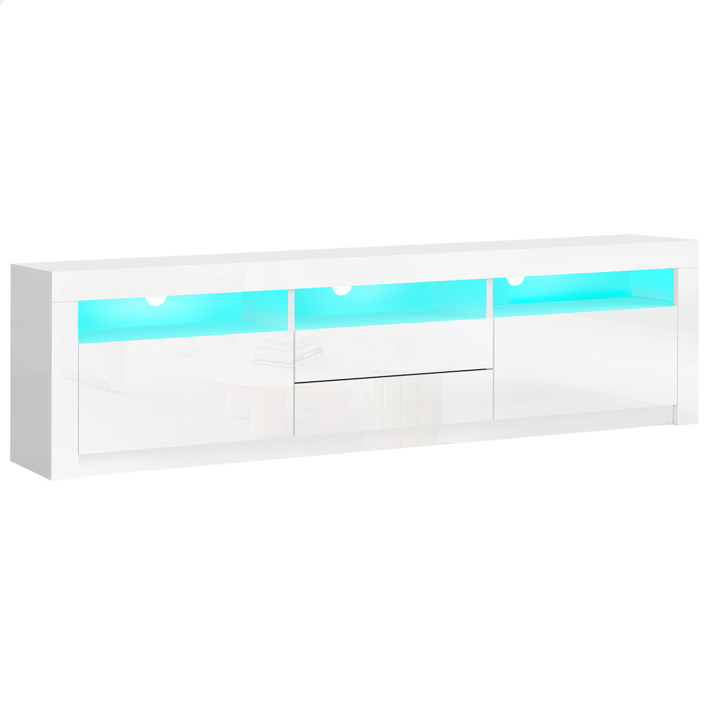 ALFORDSON Entertainment Unit 180cm TV Cabinet Stand LED Gloss White