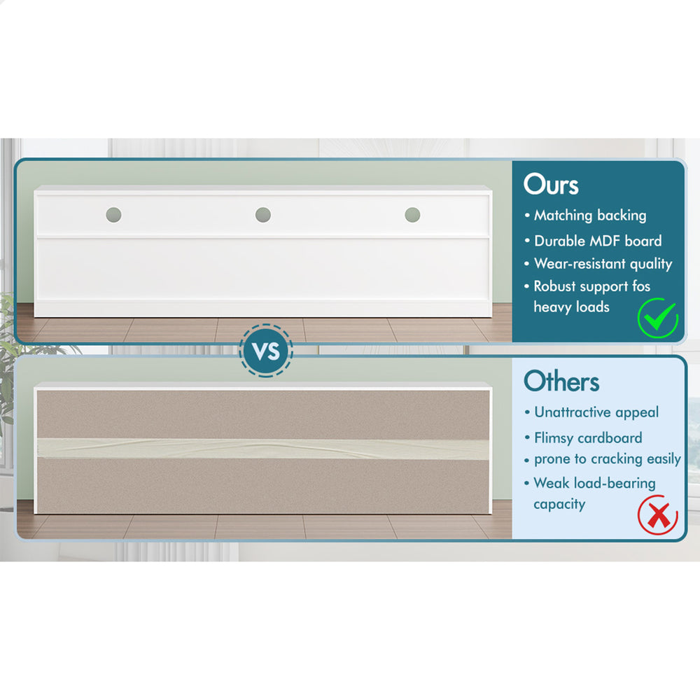 ALFORDSON Entertainment Unit 180cm TV Cabinet Stand LED Gloss White