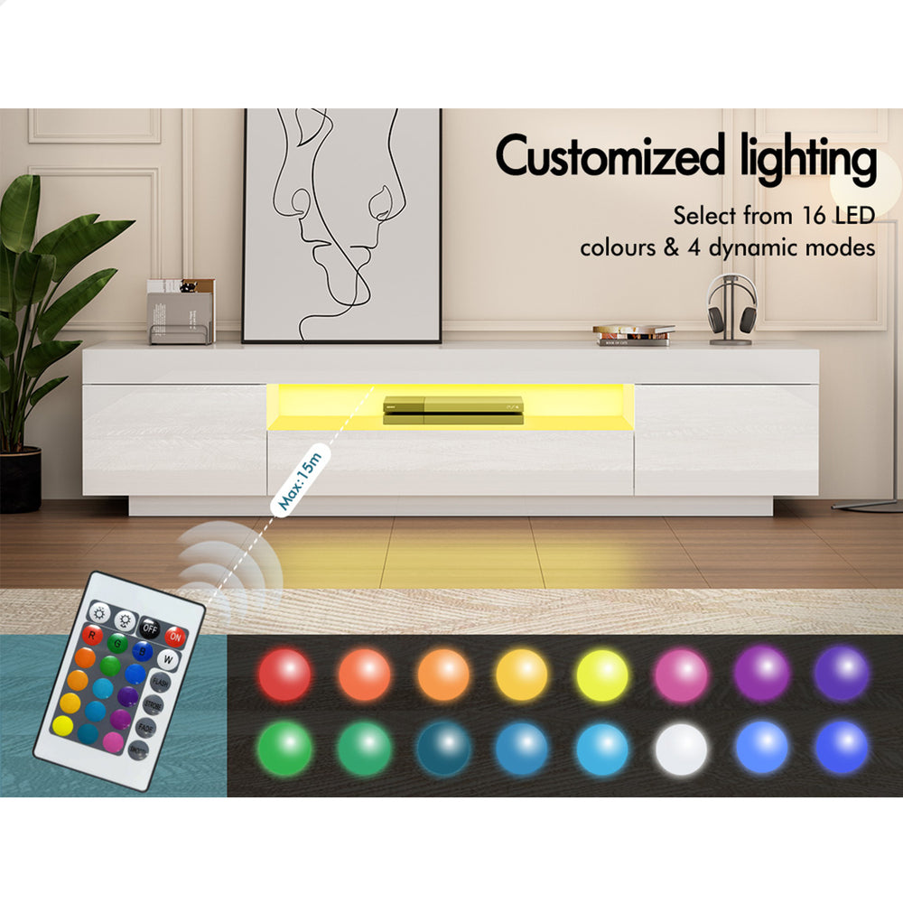 ALFORDSON Entertainment Unit 180cm TV Cabinet LED White