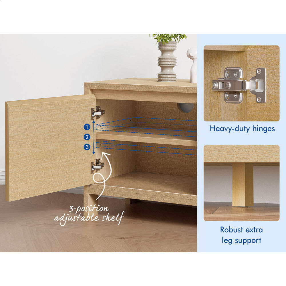 ALFORDSON Entertainment Unit 180cm TV Cabinet Stand Oak