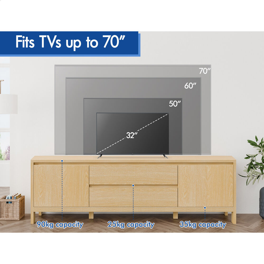 ALFORDSON Entertainment Unit 180cm TV Cabinet Stand Oak